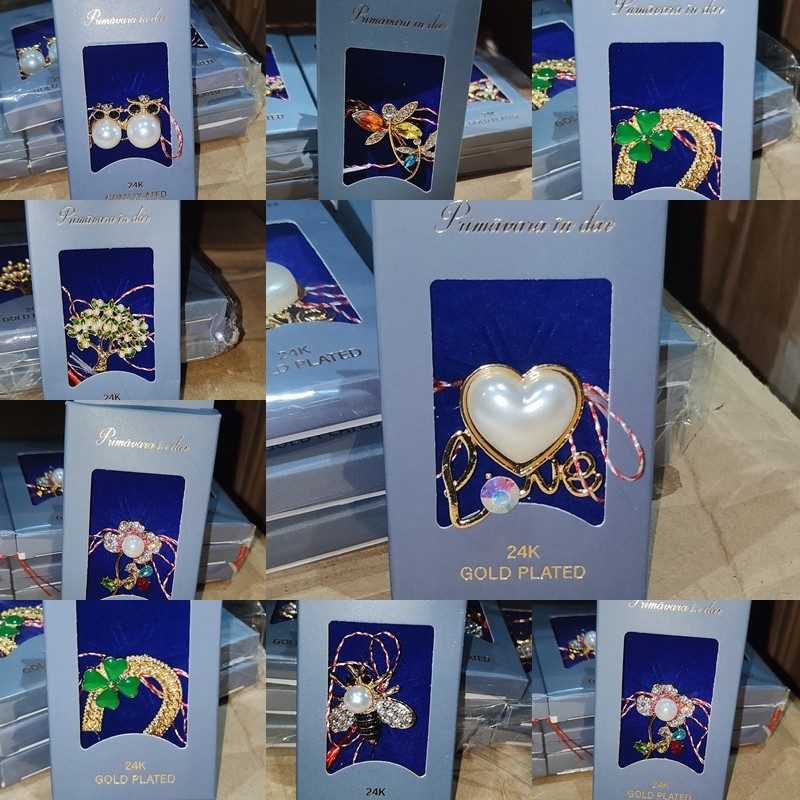 Martisor Brosa Placata cu Aur 24K