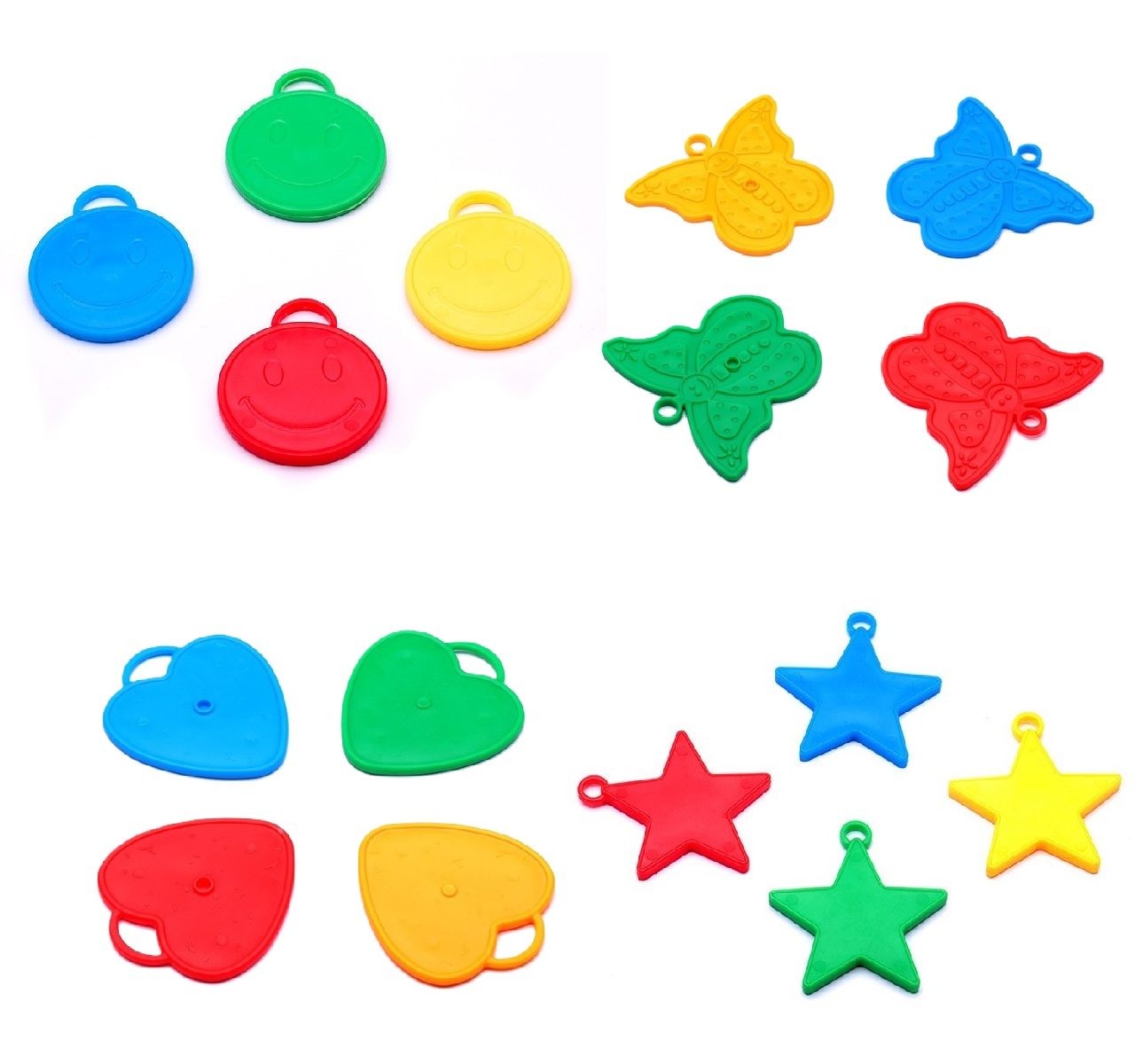 Set 4 Greutati pentru Baloanele cu Heliu, TOPinStock, Plastic, Multicolor - Imagine