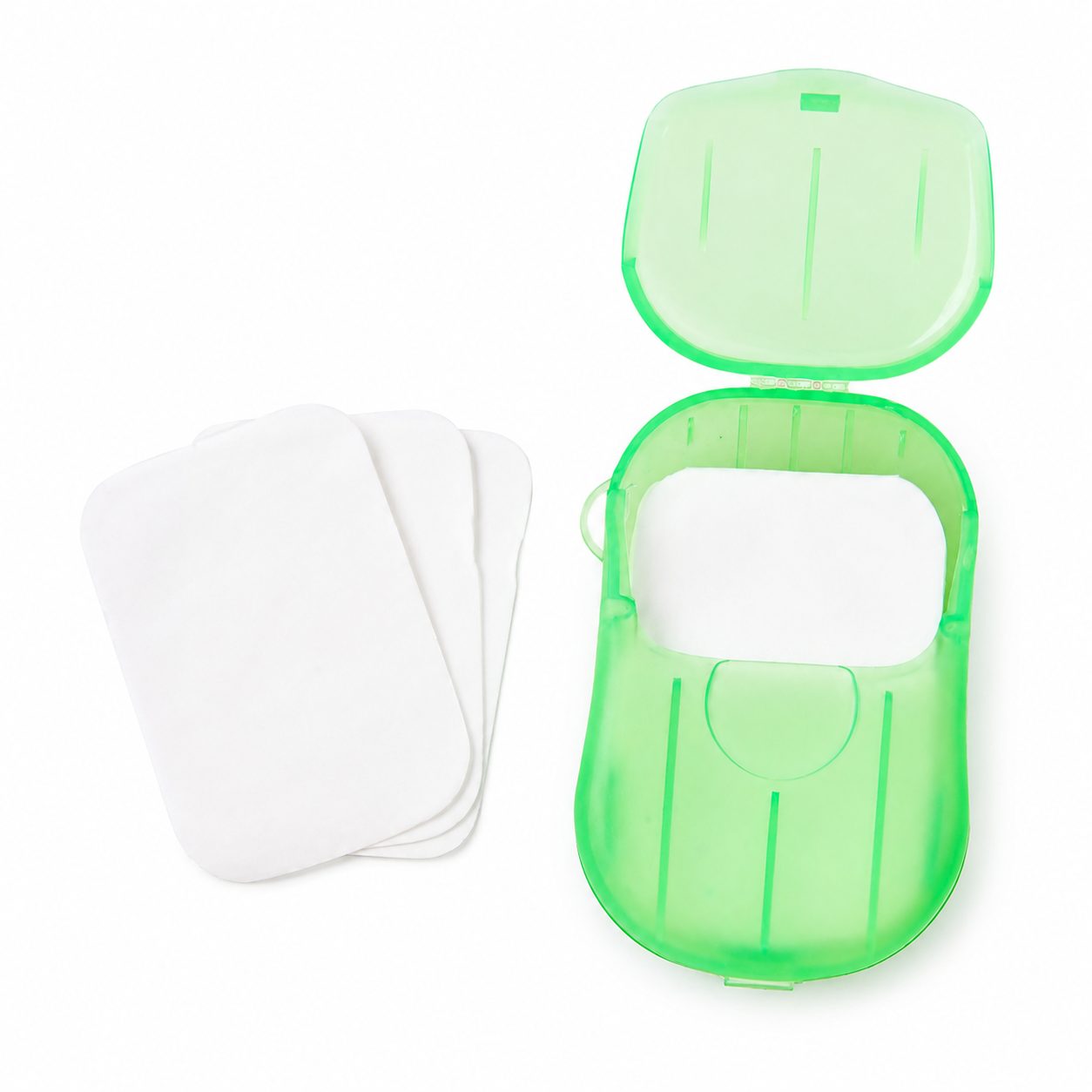 Mini Cutie de Sapun din Hartie, TOPinStock, de Unica Folosinta, Portabila, Potrivit pentru Calatorii, 20 buc, Verde - Imagine