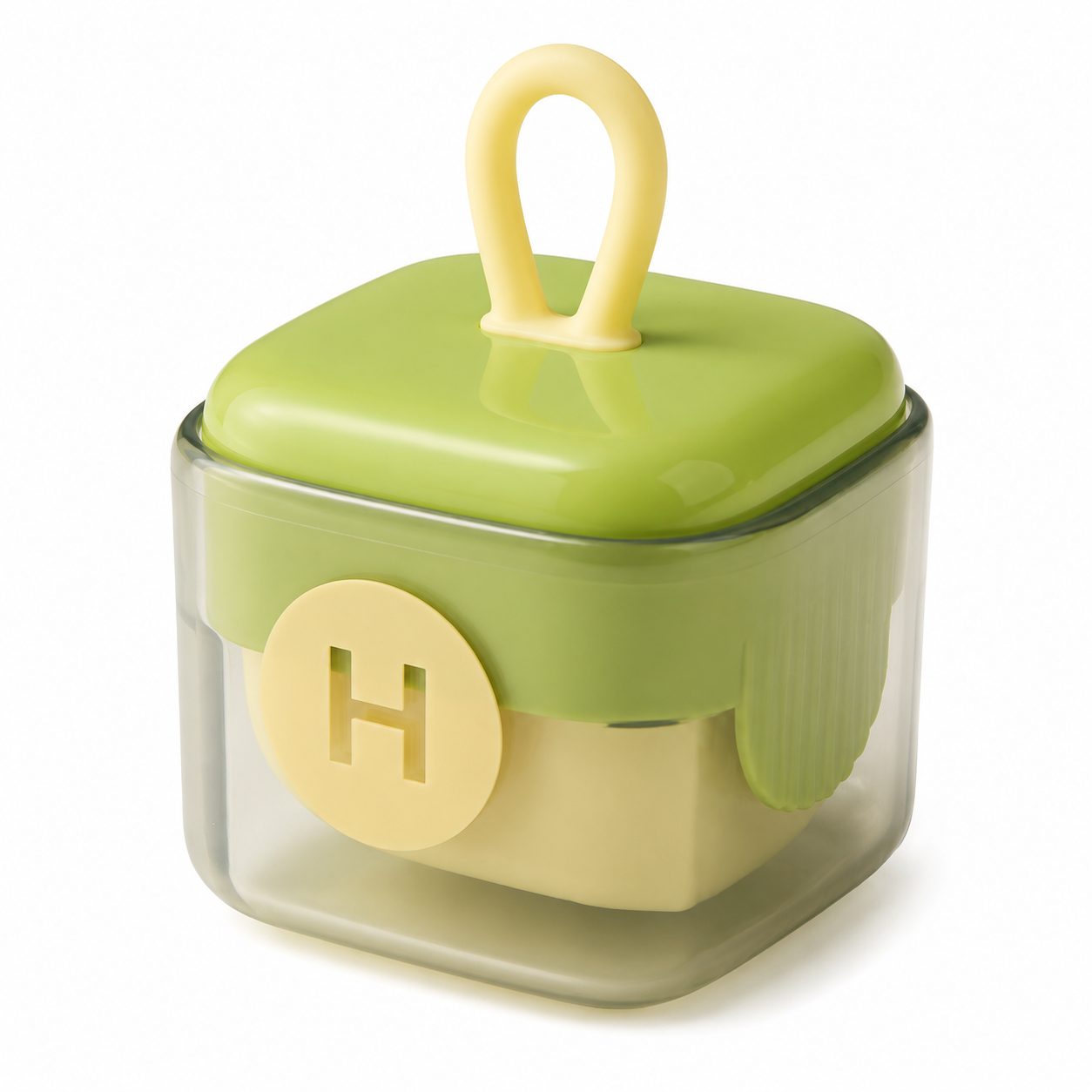 Rola pentru scame, TOPinStock, Indreptator de Scame Laviabila, forma de Cub din plastic, Portabil si Dragut 6 x 4.3 x 4.3 cm, Verde Matcha - Imagine