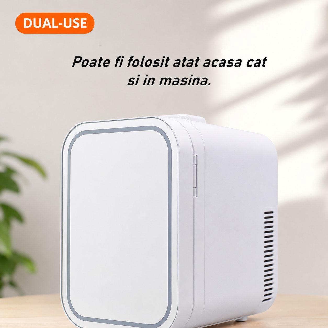 Mini Frigider pentru Cosmetice, , Dubla Functie de Incalzire Racire, Portabil, 32 x 25 x 24.5 cm, Volum 12L, Alb 5