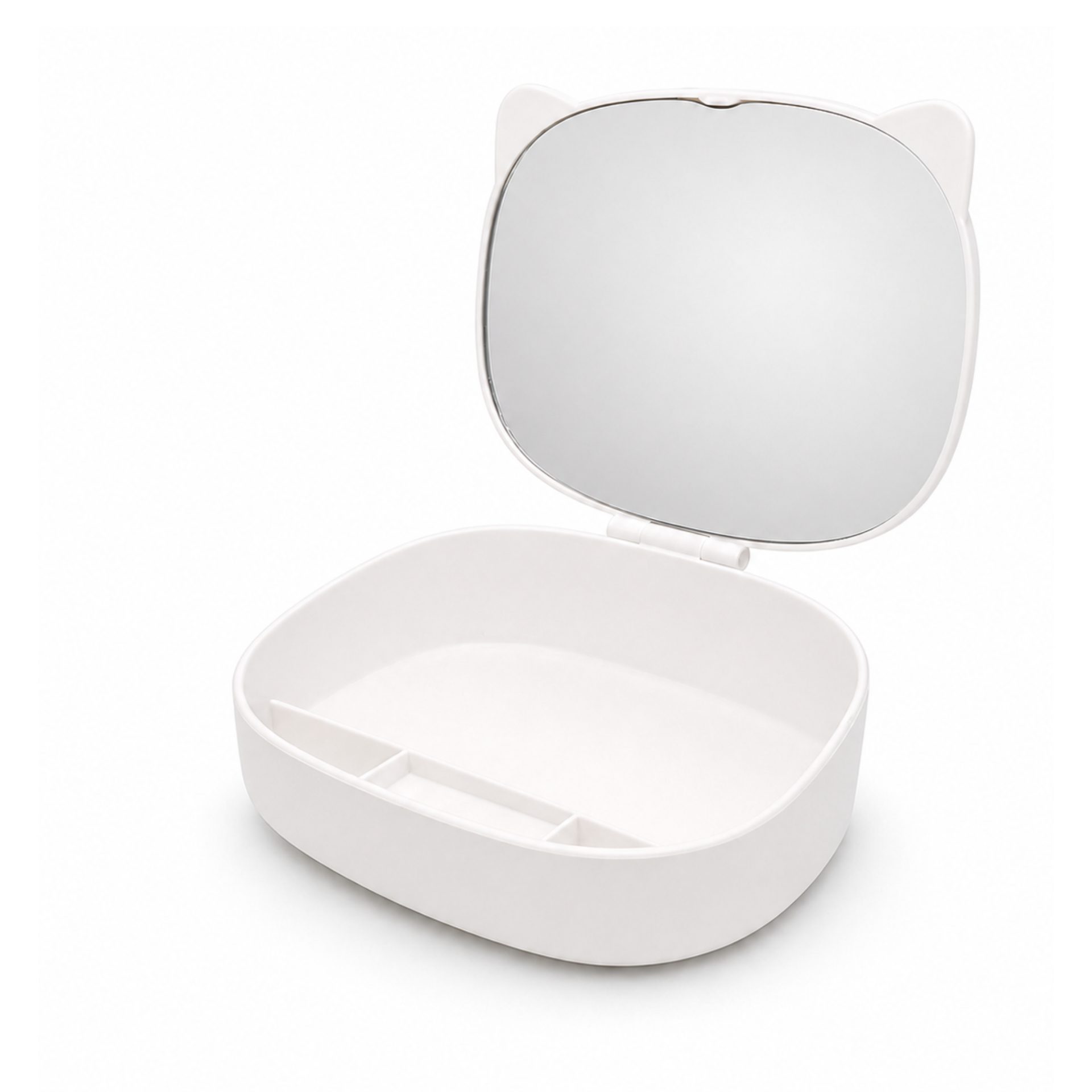 Detaliu compartimente cutie cosmetice pisică