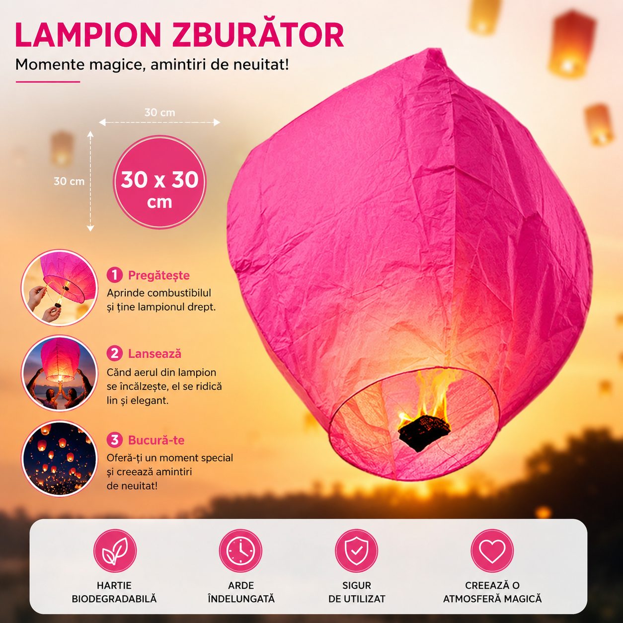 Detaliu lampion zburător Flippy din hârtie biodegradabilă