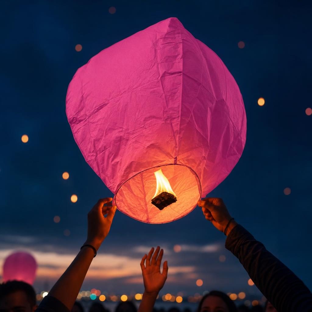 Detaliu lampion zburator Flippy vedere din lateral