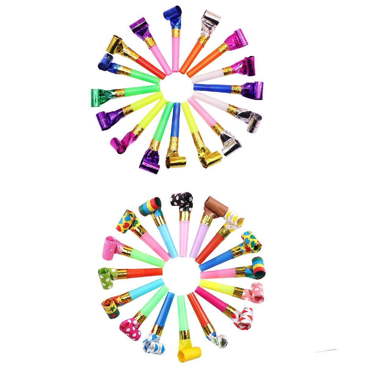 Set 6 Suflatori, TOPinStock, pentru Petrecere, Tematica Aniversare, 8 cm, Multicolore - Imagine