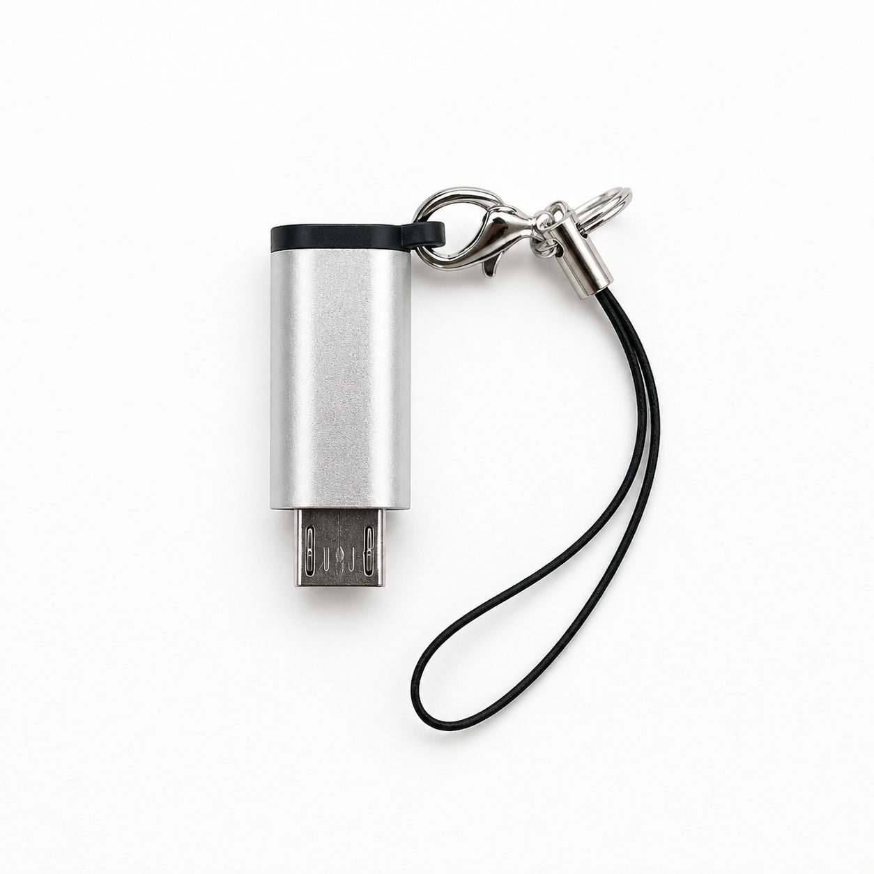 Adaptor Type C (mama) to micro USB (tata) cu Agatatoare Breloc inclusa, Argintiu 3