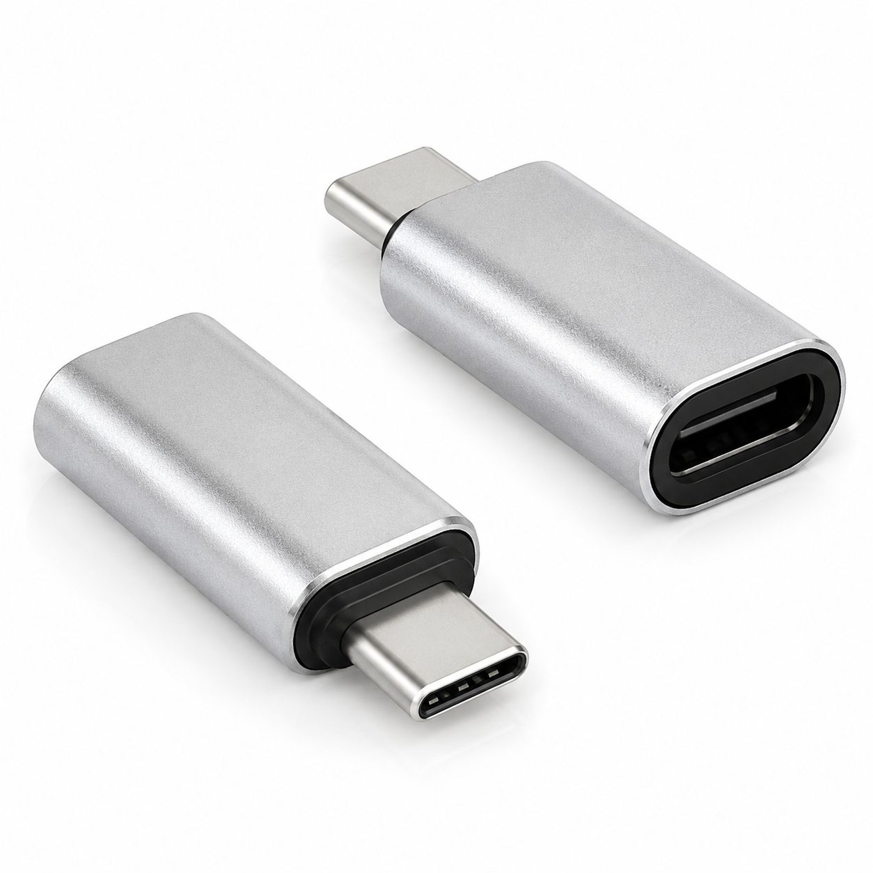 Adaptor Type C (mama) to micro USB (tata) cu Agatatoare Breloc inclusa, Argintiu 1