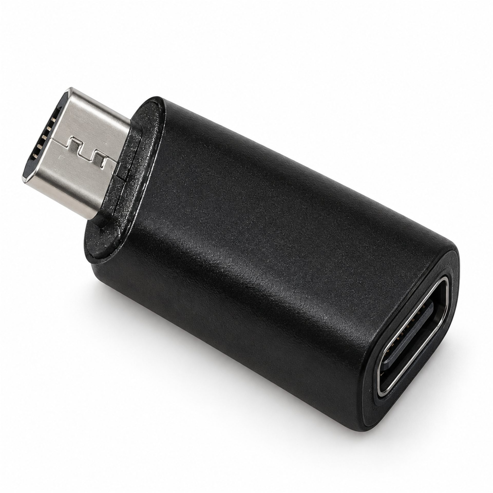 Adaptor USB-C la Micro USB, TOPinStock, Convertor pentru Incarcare si Transfer de Date, Design Compact, Negru - Imagine