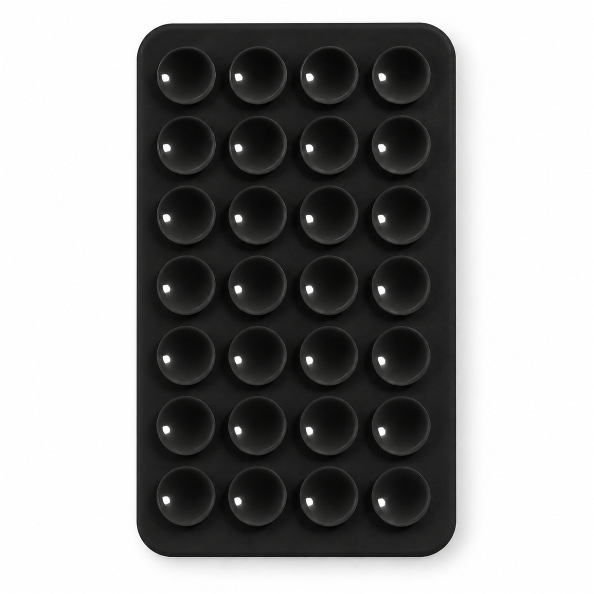 Suport pentru telefon Flippy din silicon, negru, cu ventuze pe ambele fețe