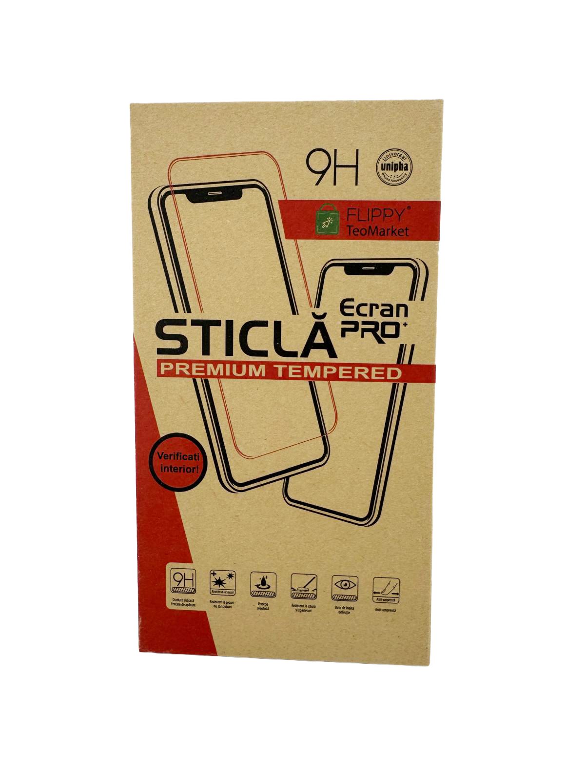 Ambalaj Folie Protectie Sticla Securizata, Flippy, Carton, Auriu 175 x 100 mm