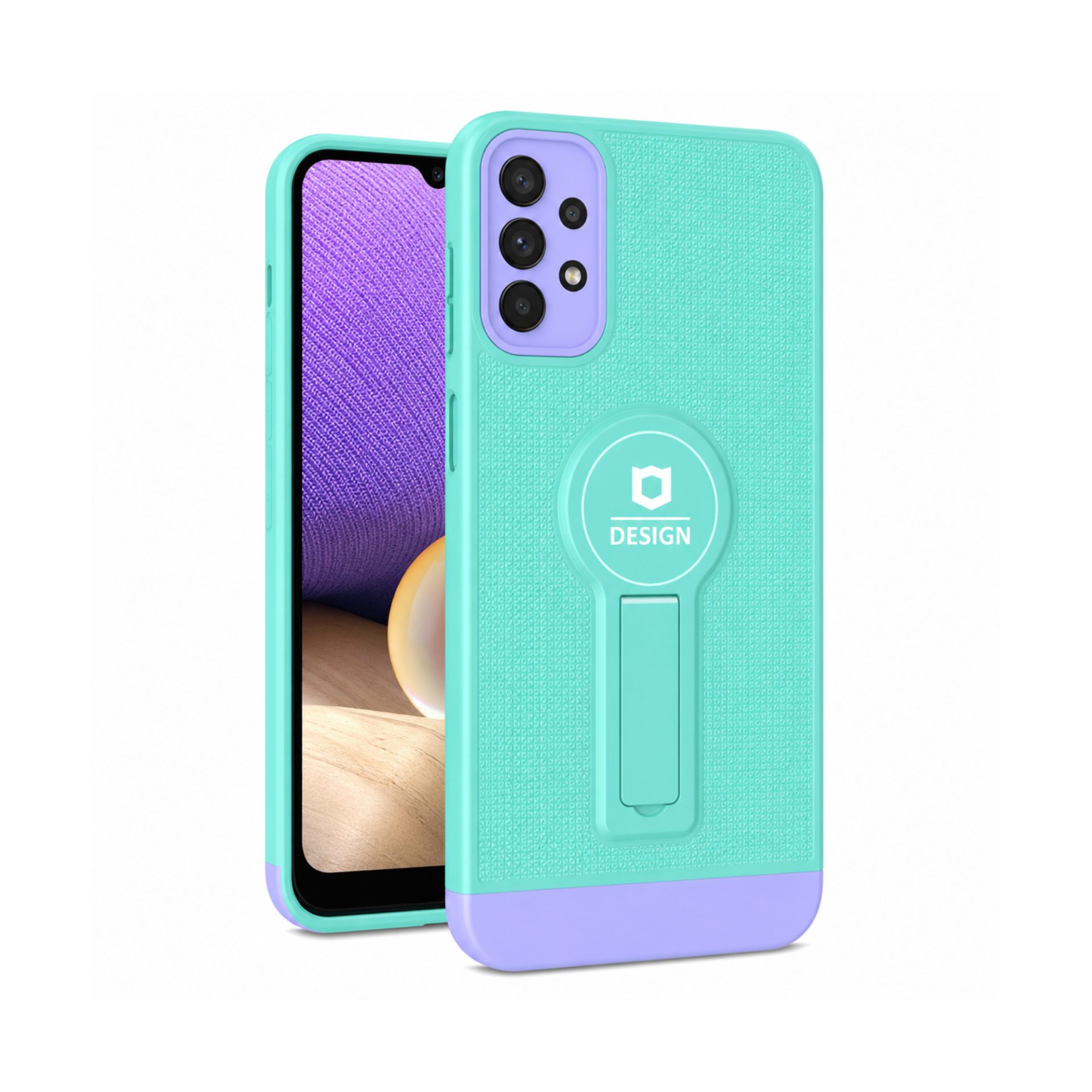 Husa Armor Design cu Stand pentru Samsung Galaxy A32 4G albastru mov