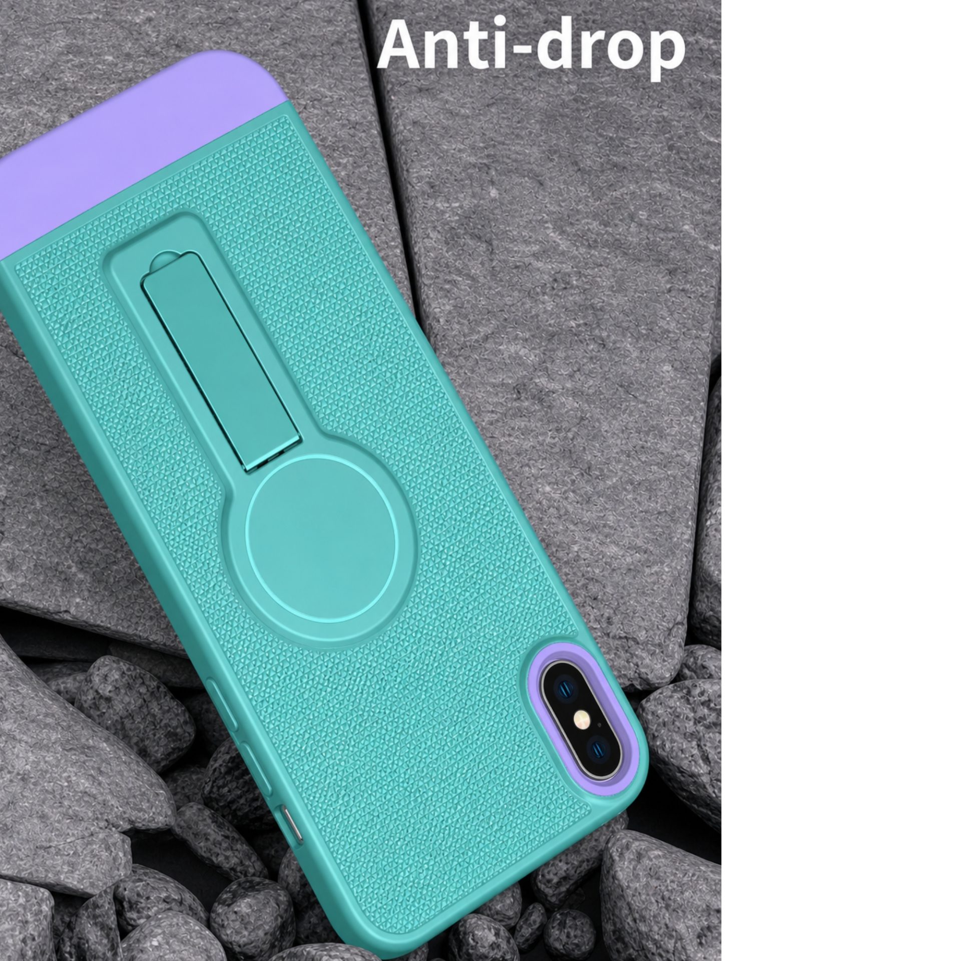 Detalii husă Armor Design cu protecție cameră și stand