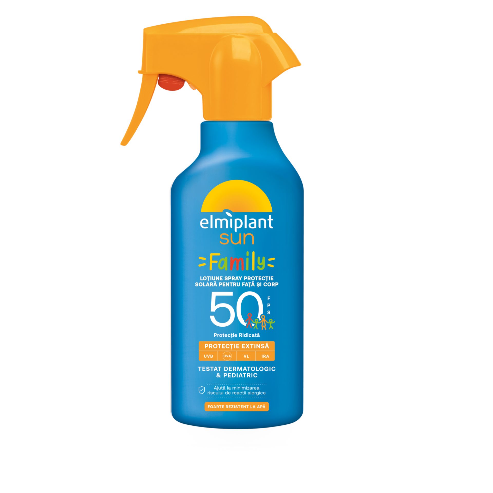 Crema de Soare Pentru Familie, Lotiune Spray Pentru Protectie Solara Pentru Fata si Corp, Elmiplant Sun, Family, SPF 50, 270 ml 1