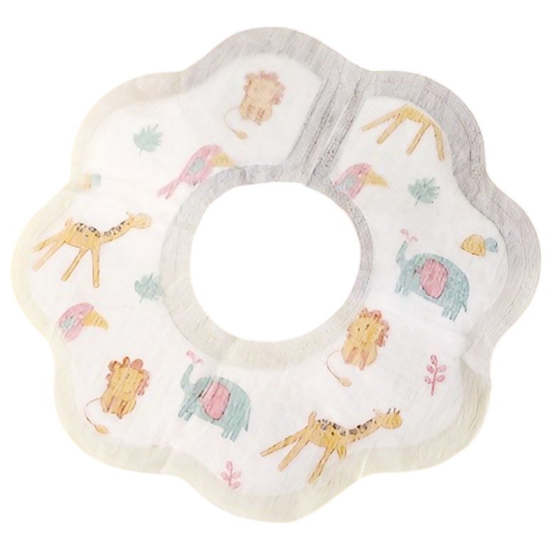 Set 10 Bavete de Unica Folosinta, Flippy, Model Animalute, pentru Bebelusi, Alb Gri