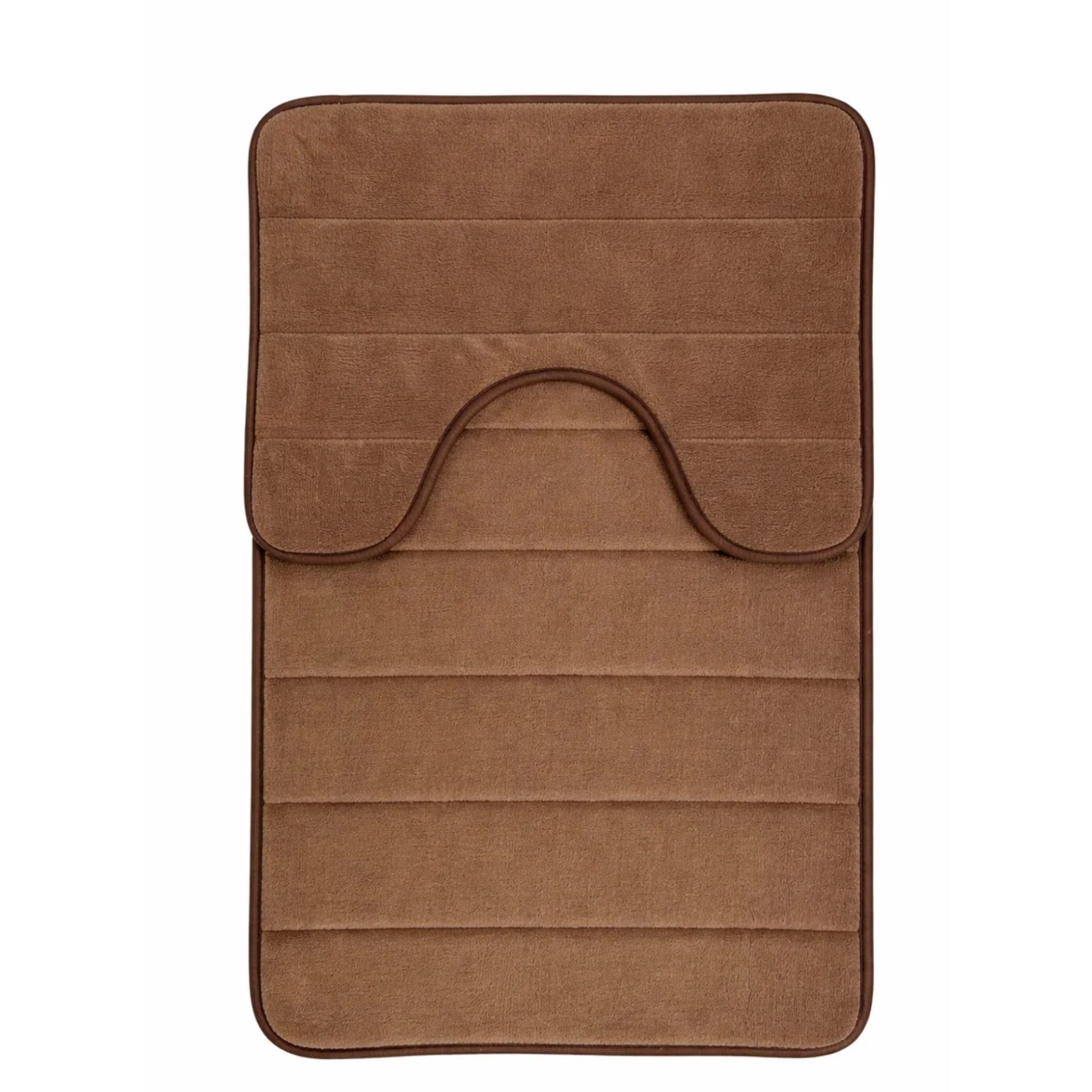 Covorase de Baie, 80x50 cm / 50x40 cm, Maro, Antiderapant, Absorbant, Set 2 bucati