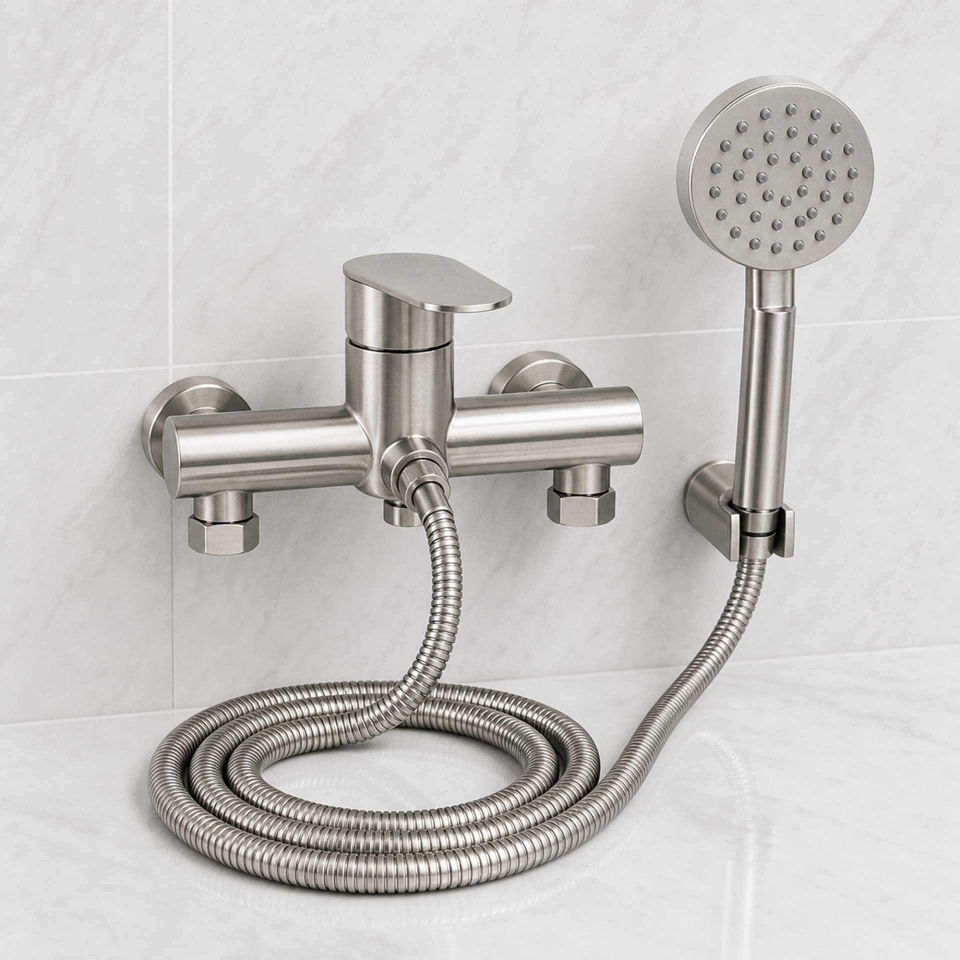 Set Baterie si Furtun, Inox SUS304, Satinat, LY011