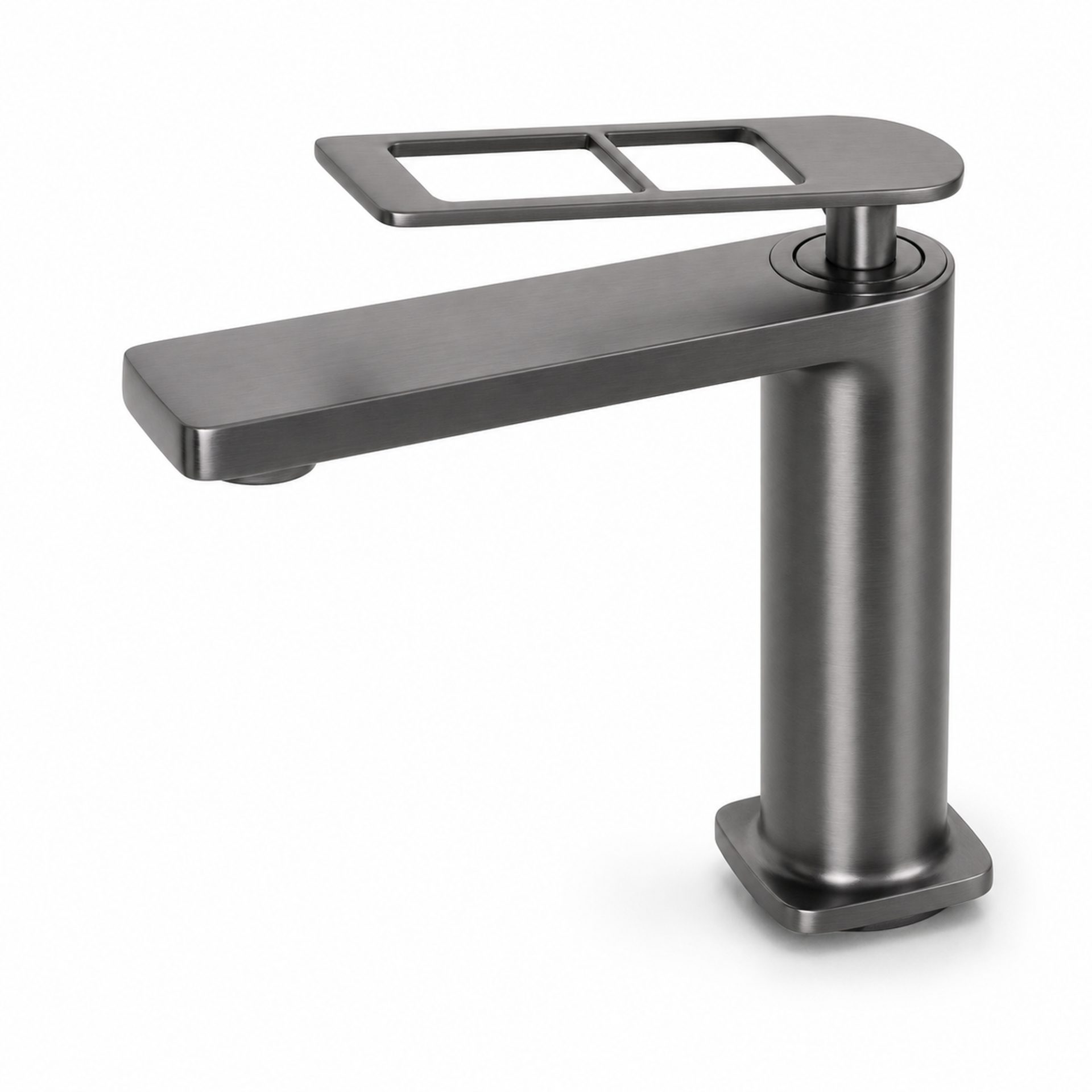 Baterie Lavoar Monocomanda Cartus Ceramic Alama Sanitara Gri Satin Racorduri si Kit Fixare Incluse 9707N