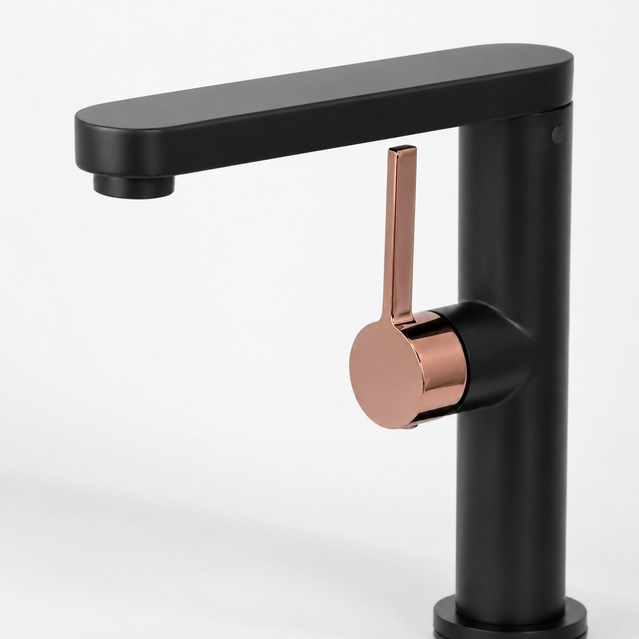 Baterie Lavoar HASSO 9107H/M, Flippy, Alama Sanitara, Monocomanda, Cartus Ceramic 40 mm, Negru Mat/Rose Gold