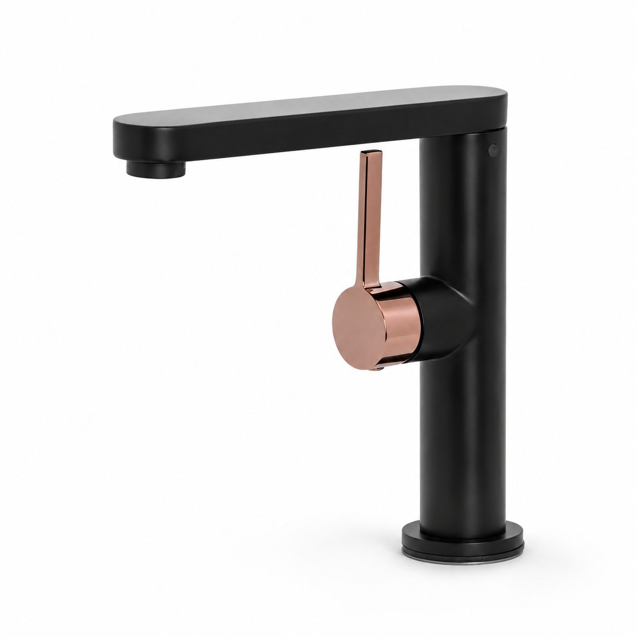 Baterie Lavoar HASSO 9107H/M, Flippy, Alama Sanitara, Monocomanda, Cartus Ceramic 40 mm, Negru Mat/Rose Gold