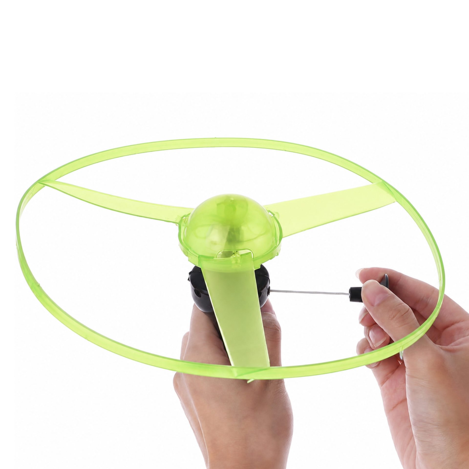 Jucarie Disc Zburator, Distractiv pentru Copii, , Aruncator Manual din Plastic, cu Lumini, Verde 3