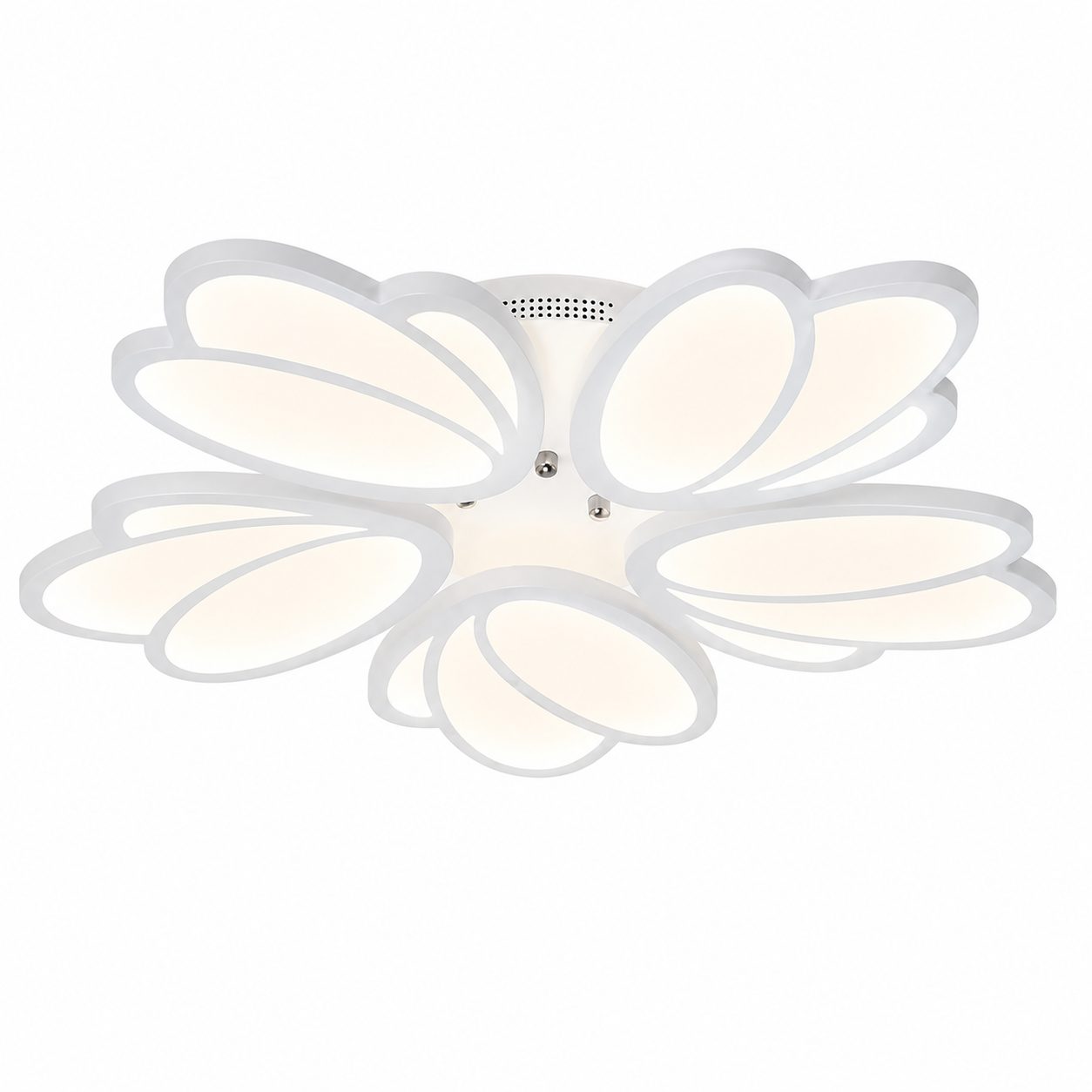 Lustra LED cu telecomanda TULIP 81W, 5 Petale, lumina Rece/Calda/Neutra, Dimabila, Alb