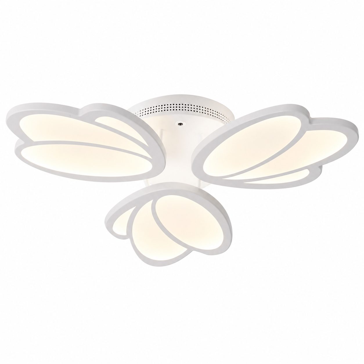 Plafoniera LED TULIP, , 45W, Diametru 50 cm, 3 Petale, Lumina Calda/Neutra/Rece, Dimabila, Telecomanda Inclusa, Alb