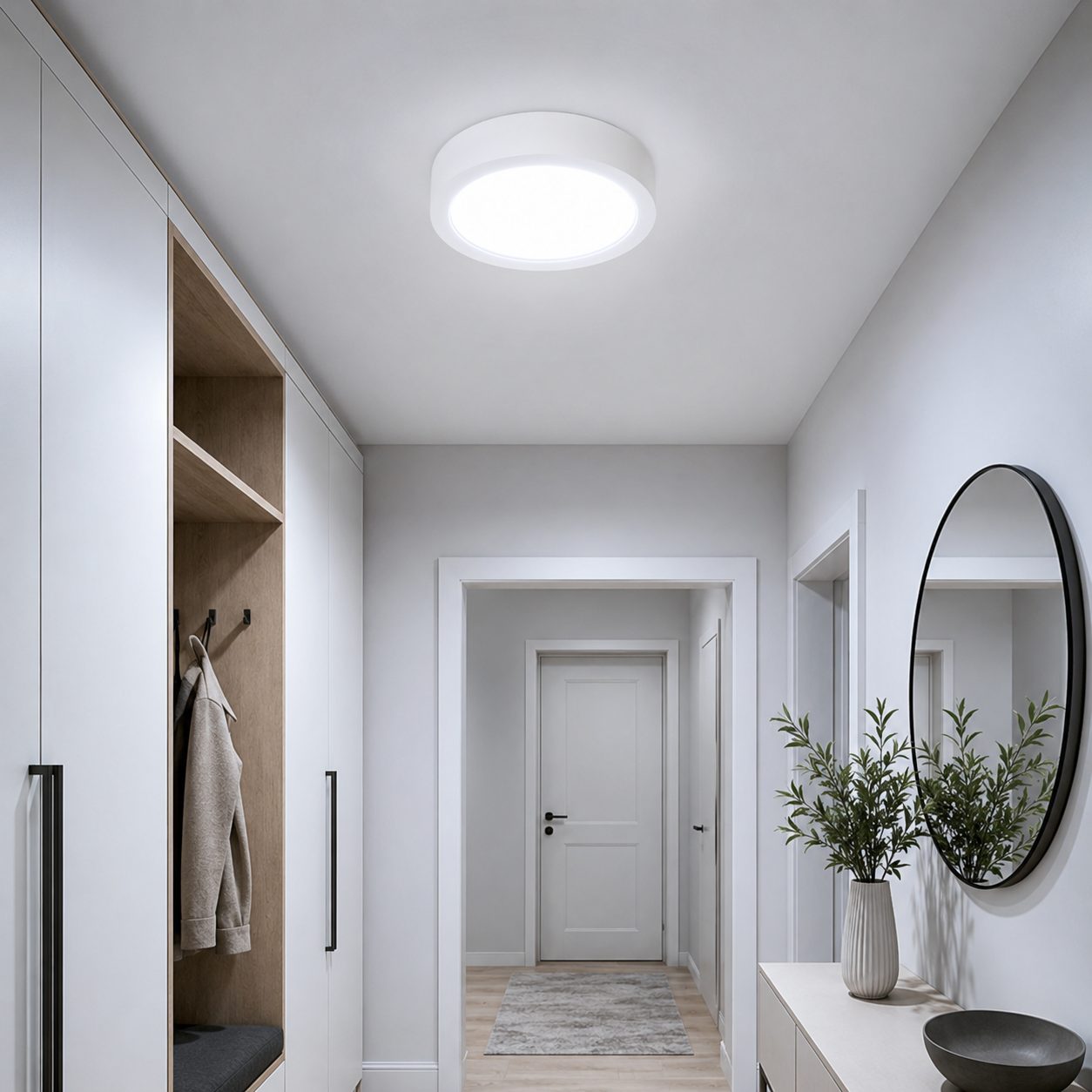 Spot LED Aplicat, , Forma Rotunda, 24W, Lumina Rece 6500K, Montaj pe Tavan, Alb