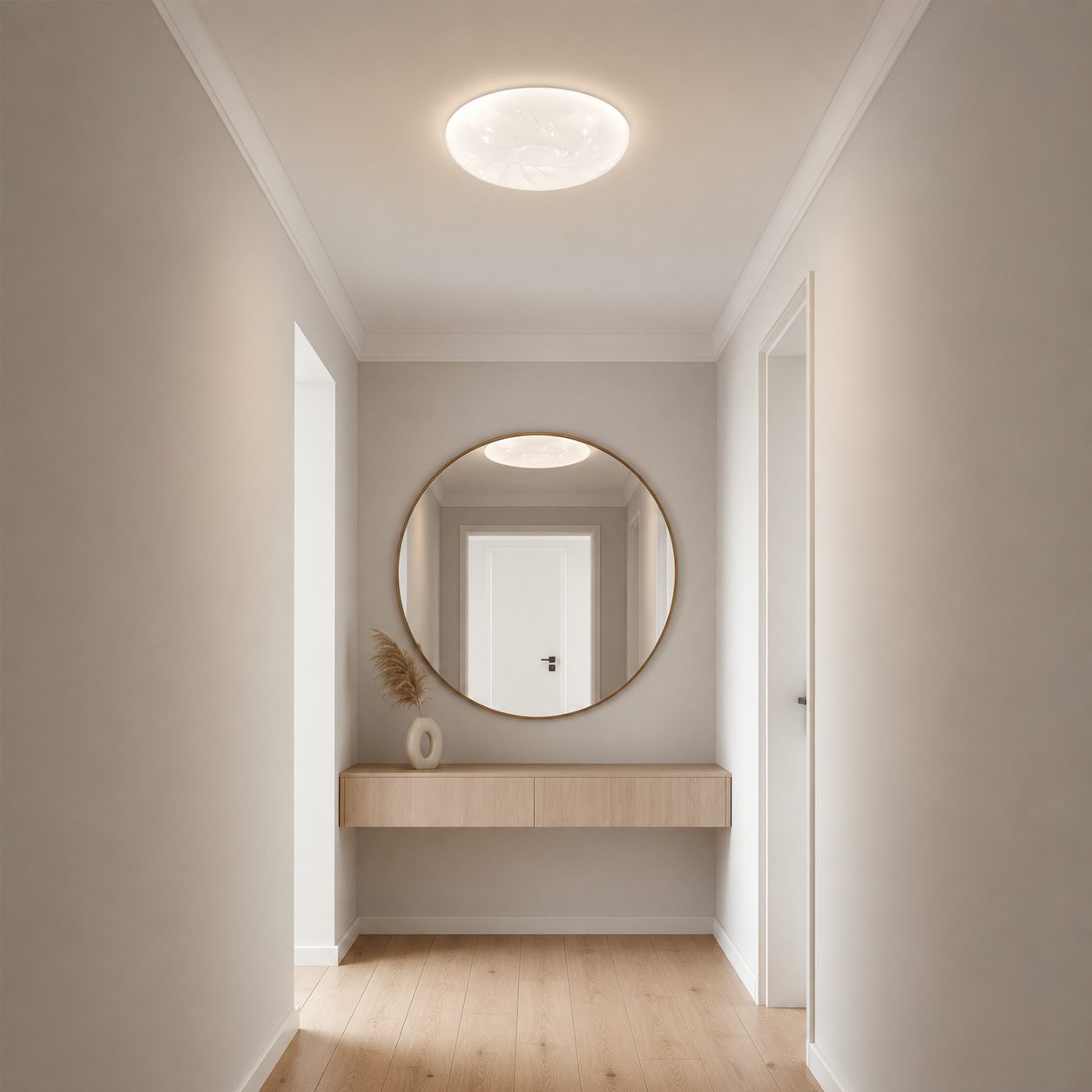 Plafoniera LED Flux, , 22W, Diametru 23 cm, Lumina Calda/Neutra/Rece, 3000K/4000K/6000K, Metal si Acril, Alb 3