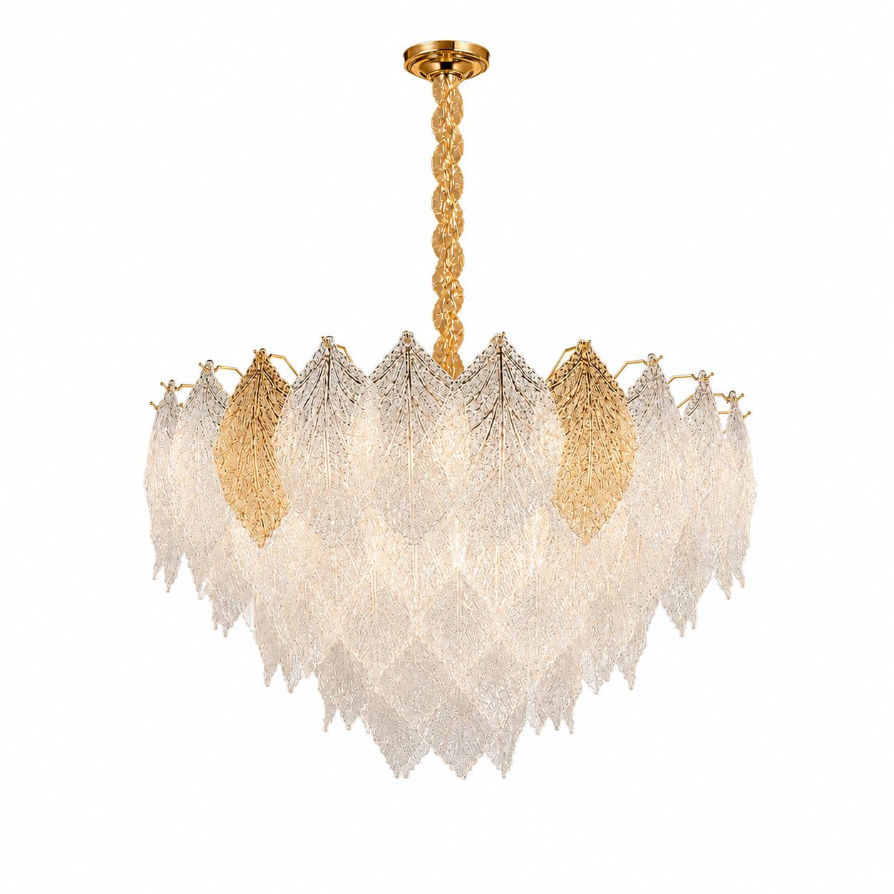 Candelabru Cristal Lace Regalis, , 21xE14, Diametru 80 cm, Inaltime 49 cm, Inaltime Reglabila, Auriu Lucios 3
