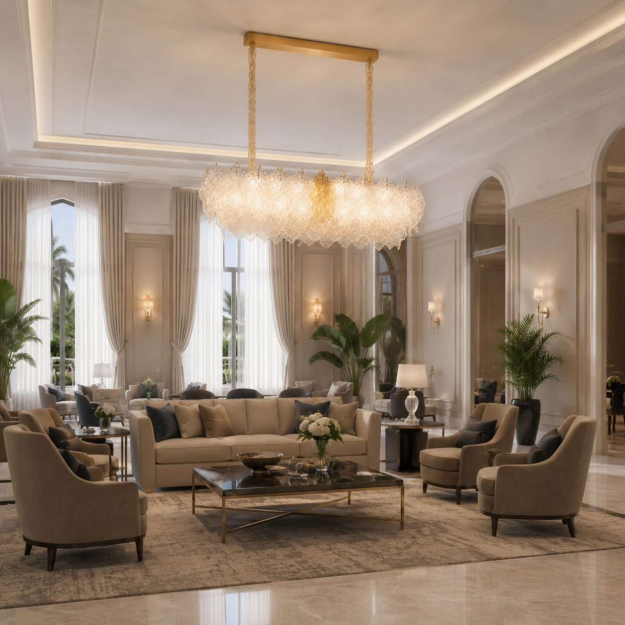 Candelabru Cristal LACE Royale 11xE14, Dimensiune 83x33 cm, Inaltime 31 cm, Auriu Lucios, Inaltime Reglabila, Design Elegant 5