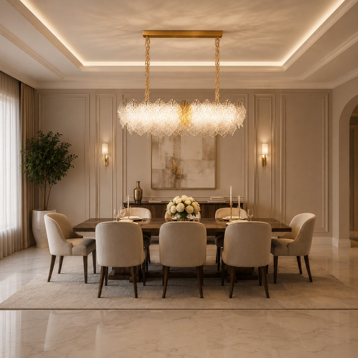 Candelabru Cristal LACE Royale 11xE14, Dimensiune 83x33 cm, Inaltime 31 cm, Auriu Lucios, Inaltime Reglabila, Design Elegant 3