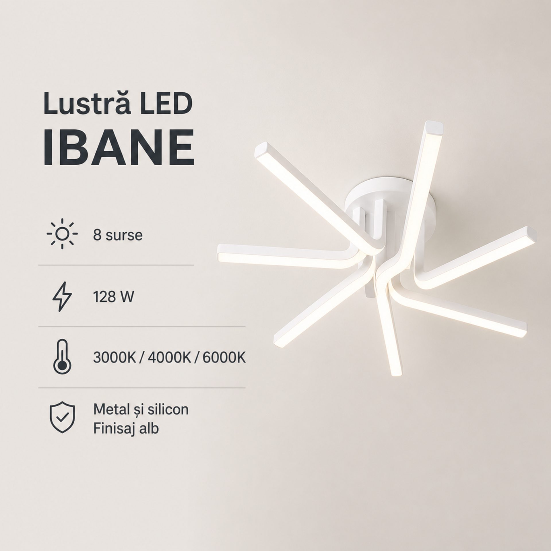 Aspectul nocturn al lustrei LED IBANE