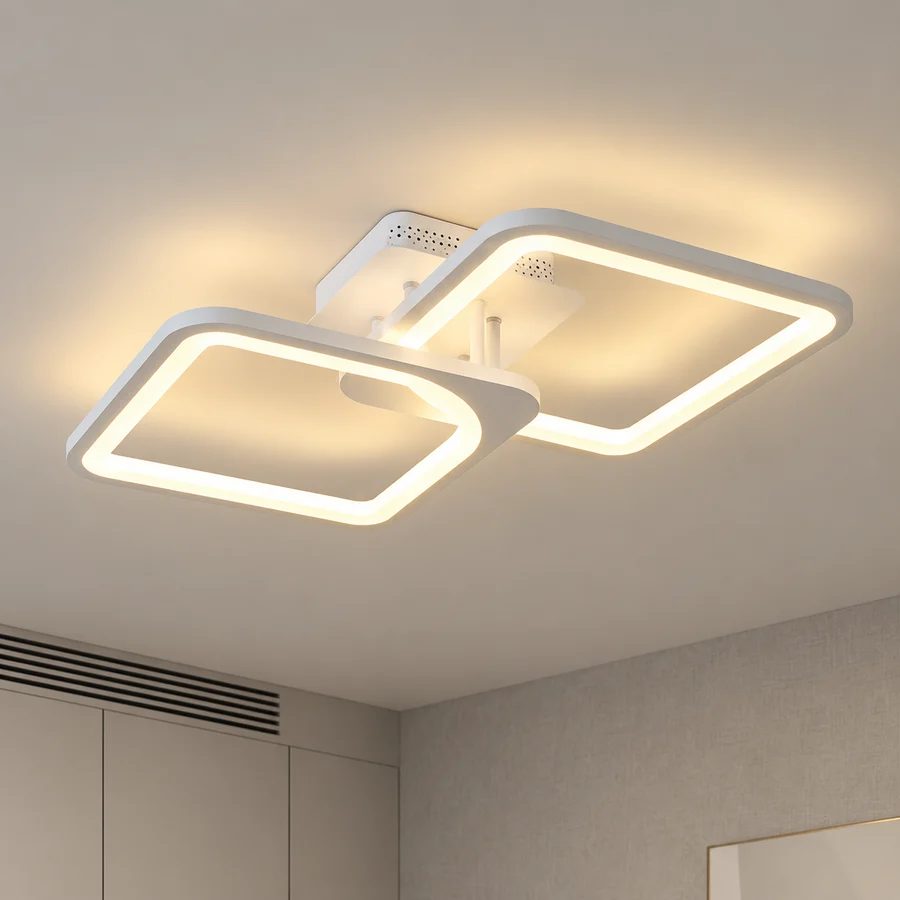 Detaliu pătrate LED, lustra ZOE