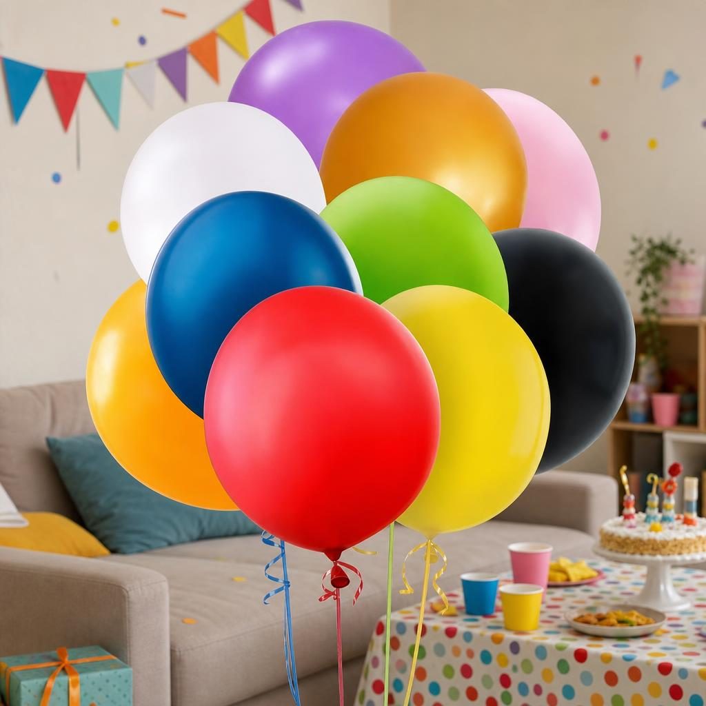 Set 6 Baloane din Latex, Flippy, Model Party Jumbo, 45 cm, Multicolore