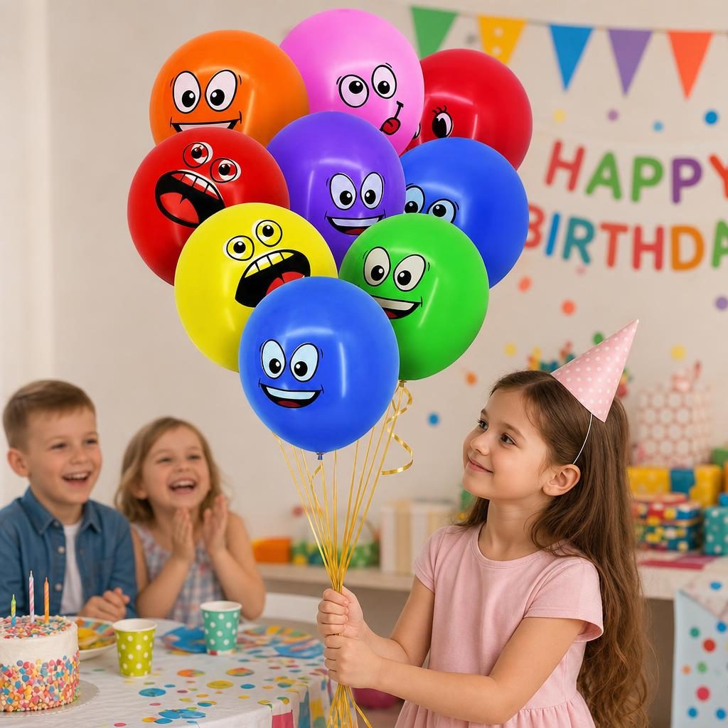 Baloane emoji Flippy aranjate in decor