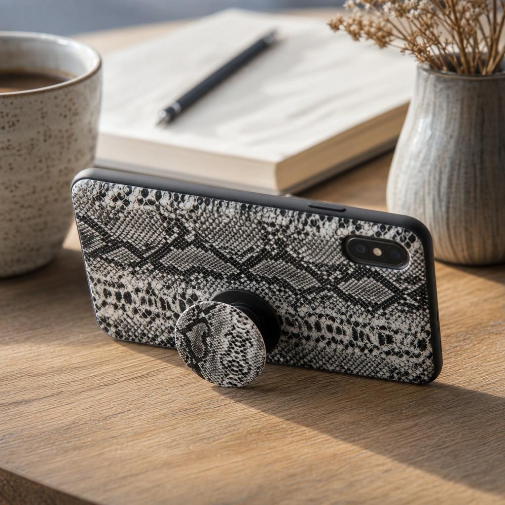 Detaliu popsocket inclus pe husa iPhone XS Max