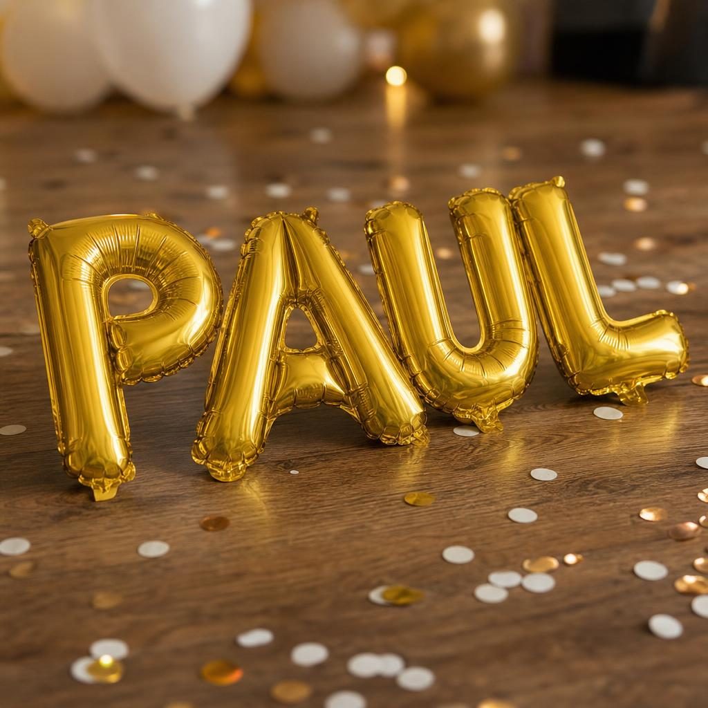 Baloane Folie Metalizate, , Set PAUL, Heliu sau Aer, Pai inclus, 40 cm, Auriu 3