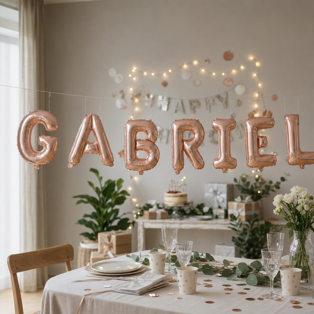 Baloane Folie Metalizate, , Set GABRIEL, Heliu sau Aer, Pai inclus, 40 cm, Rose Gold 2