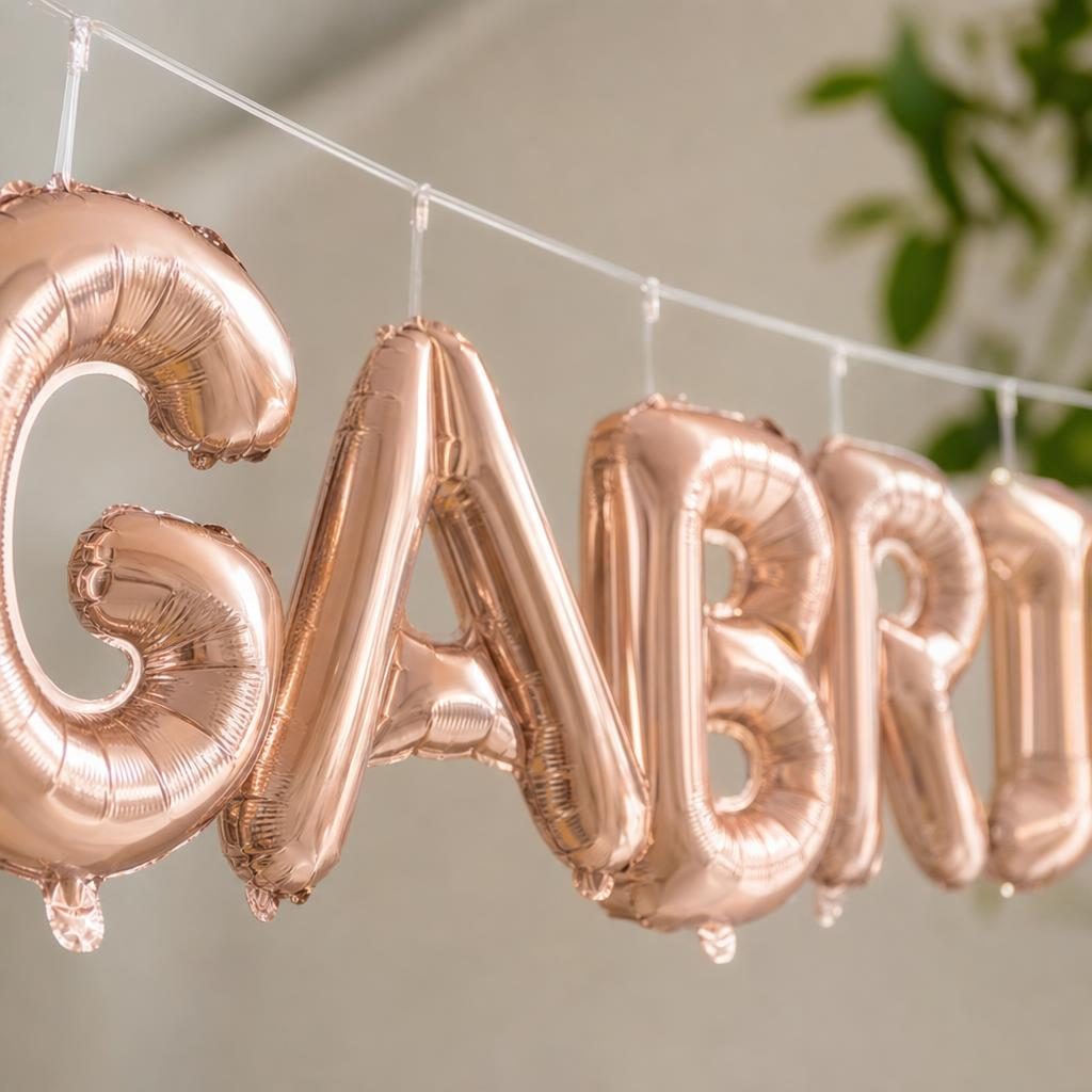 Baloane Folie Metalizate, , Set GABRIEL, Heliu sau Aer, Pai inclus, 40 cm, Rose Gold 3