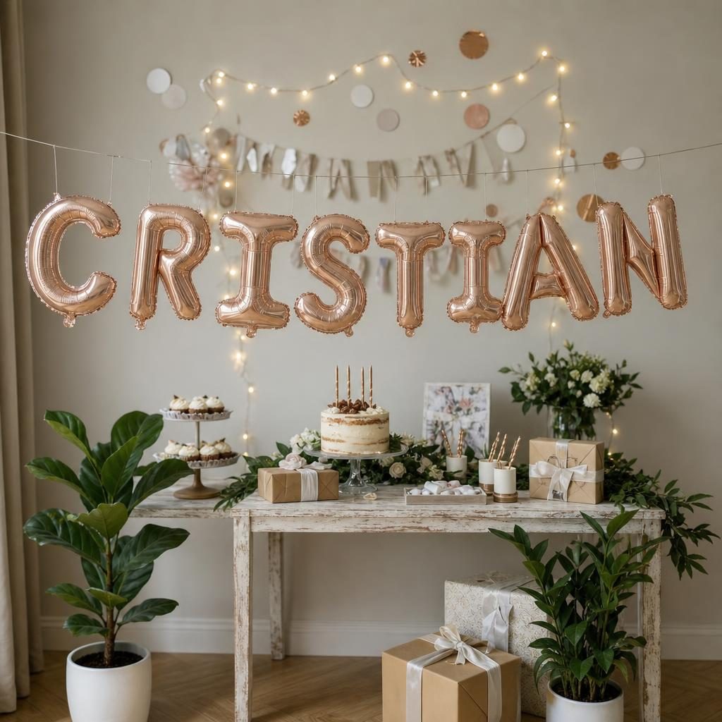 Baloane Folie Metalizate, , Set CRISTIAN, Heliu sau Aer, Pai inclus, 40 cm, Rose Gold 4