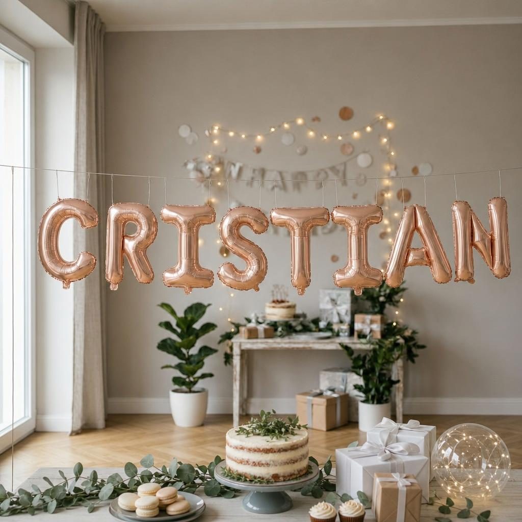 Baloane Folie Metalizate, , Set CRISTIAN, Heliu sau Aer, Pai inclus, 40 cm, Rose Gold 2