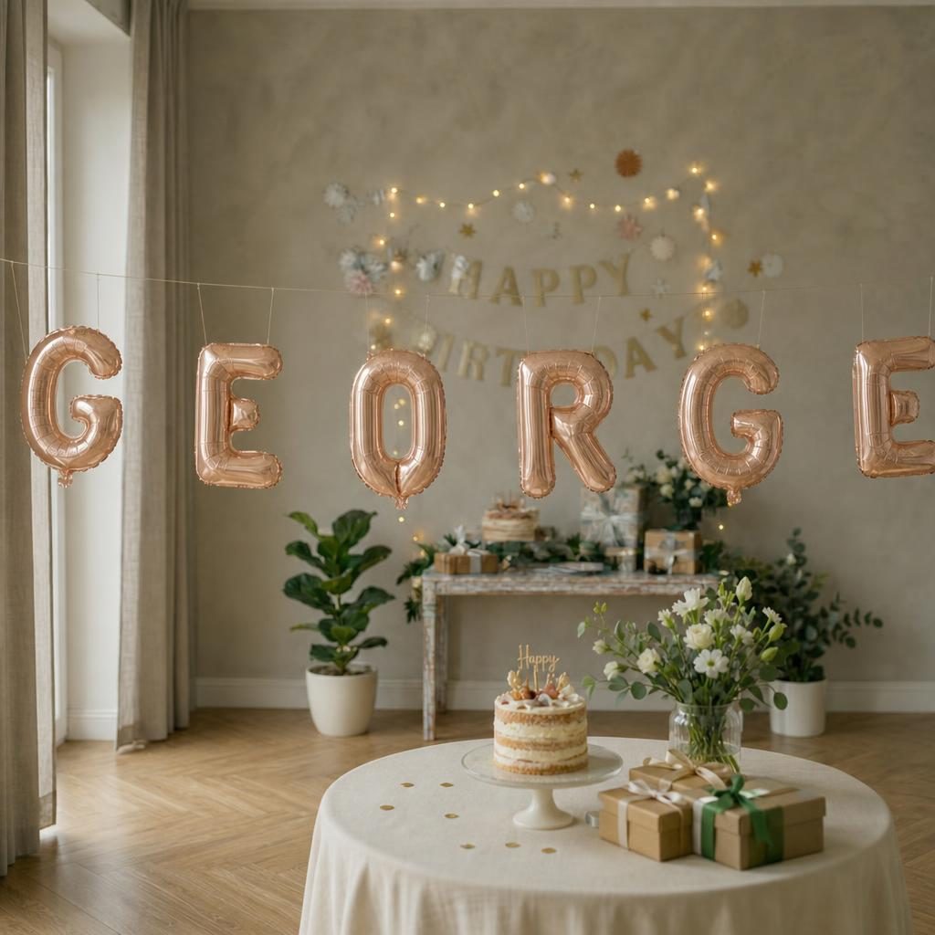 Baloane Folie Metalizate, , Set GEORGE, Heliu sau Aer, Pai inclus, 40 cm, Rose Gold 2
