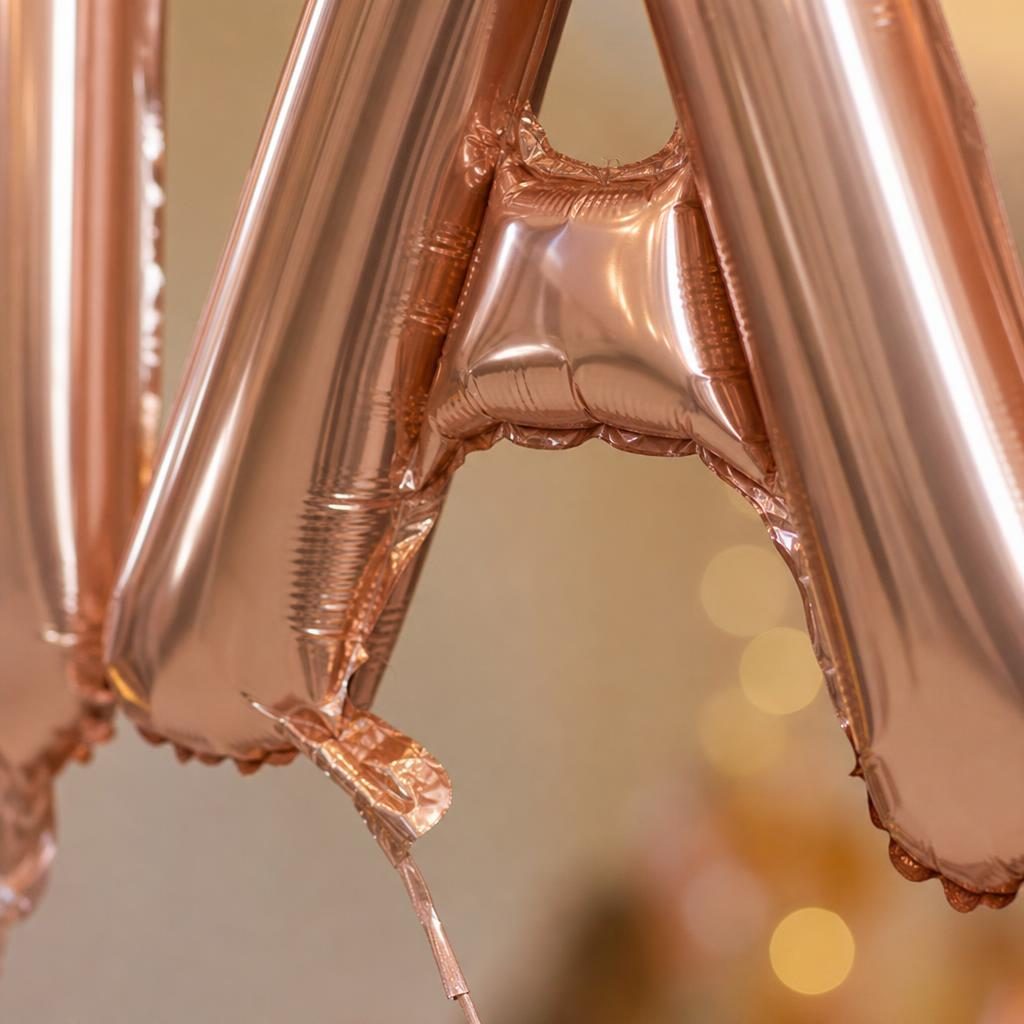 Baloane Folie Metalizate, , Set MATEI, Heliu sau Aer, Pai inclus, 40 cm, Rose Gold 3