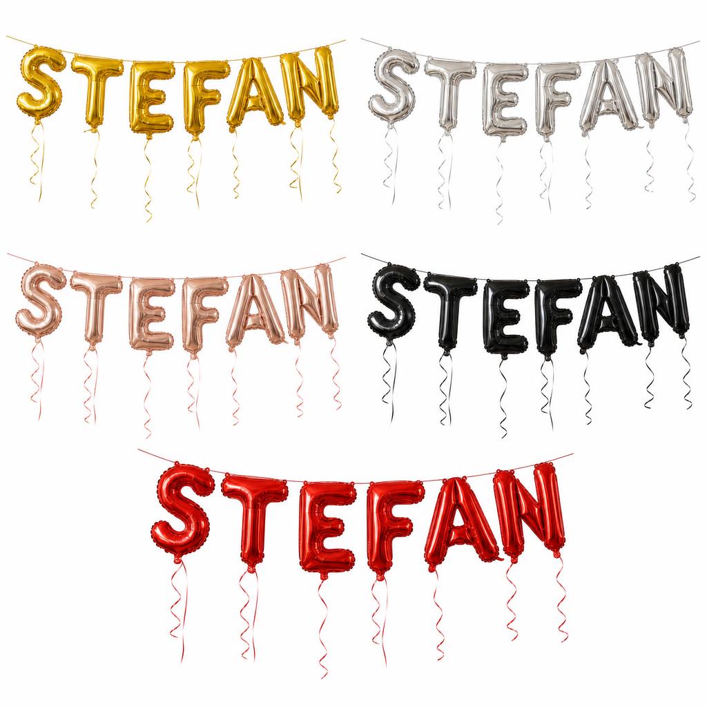 Baloane Folie Metalizate, TOPinStock, Set STEFAN, Heliu sau Aer, Pai inclus, 40 cm - Imagine