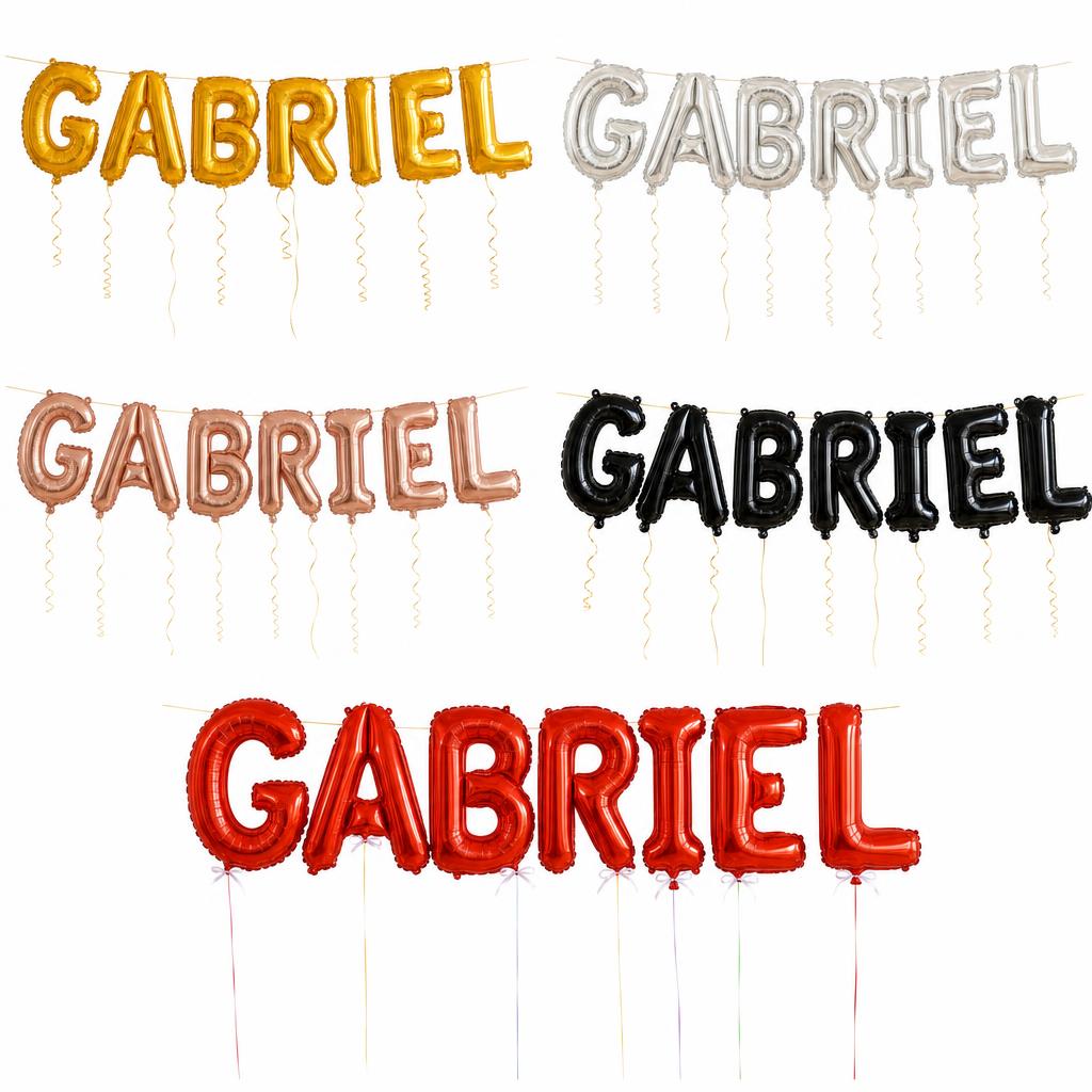 Baloane Folie Metalizate, TOPinStock, Set GABRIEL, Heliu sau Aer, Pai inclus, 40 cm - Imagine