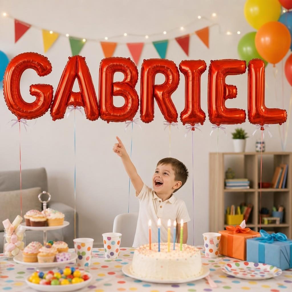 Baloane Folie Metalizate, , Set GABRIEL, Heliu sau Aer, Pai inclus, 40 cm, Rosu 2