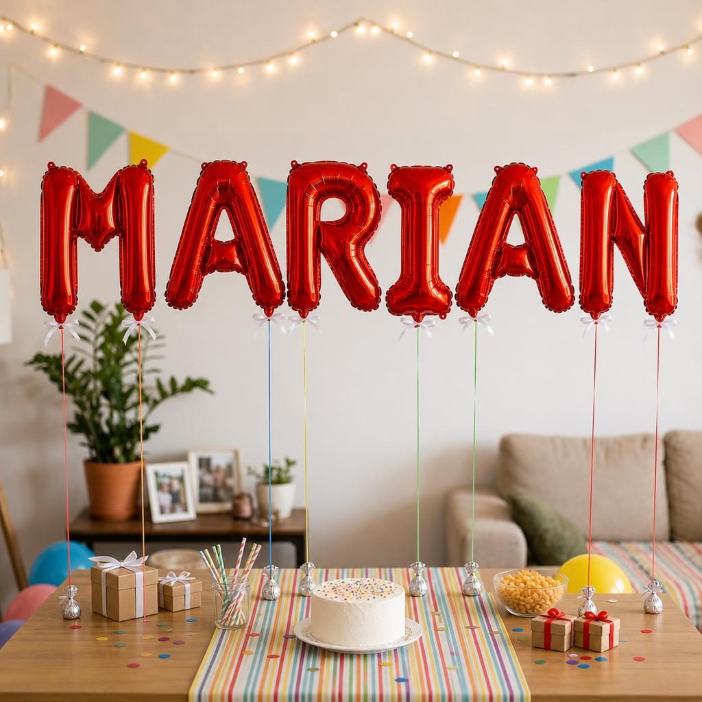 Baloane Folie Metalizate, , Set MARIAN, Heliu sau Aer, Pai inclus, 40 cm, Rosu 2
