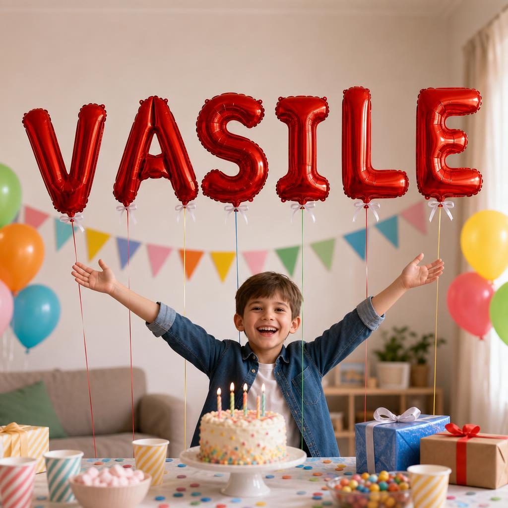 Baloane Folie Metalizate, , Set VASILE, Heliu sau Aer, Pai inclus, 40 cm, Rosu 2