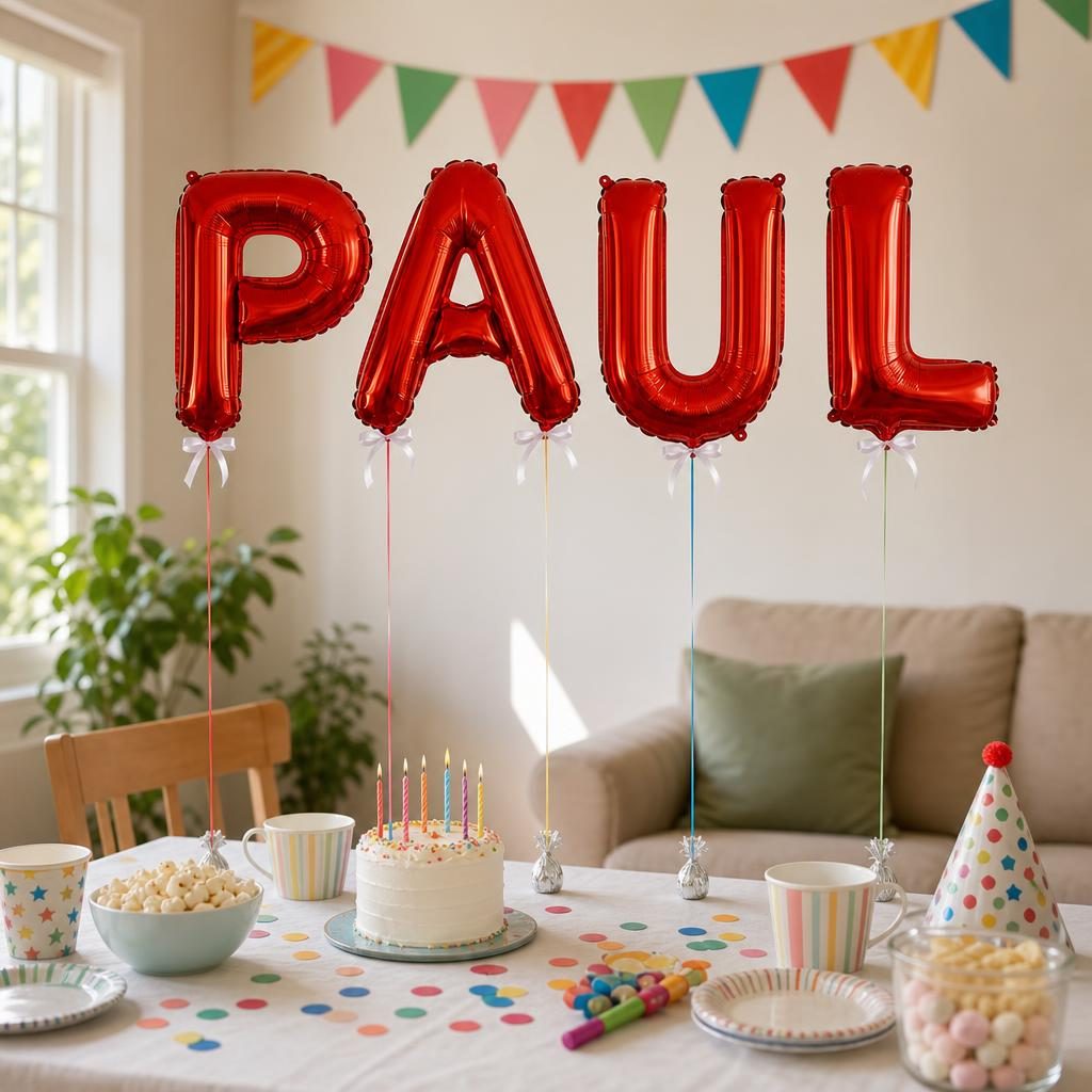 Baloane Folie Metalizate, , Set PAUL, Heliu sau Aer, Pai inclus, 40 cm, Rosu 2