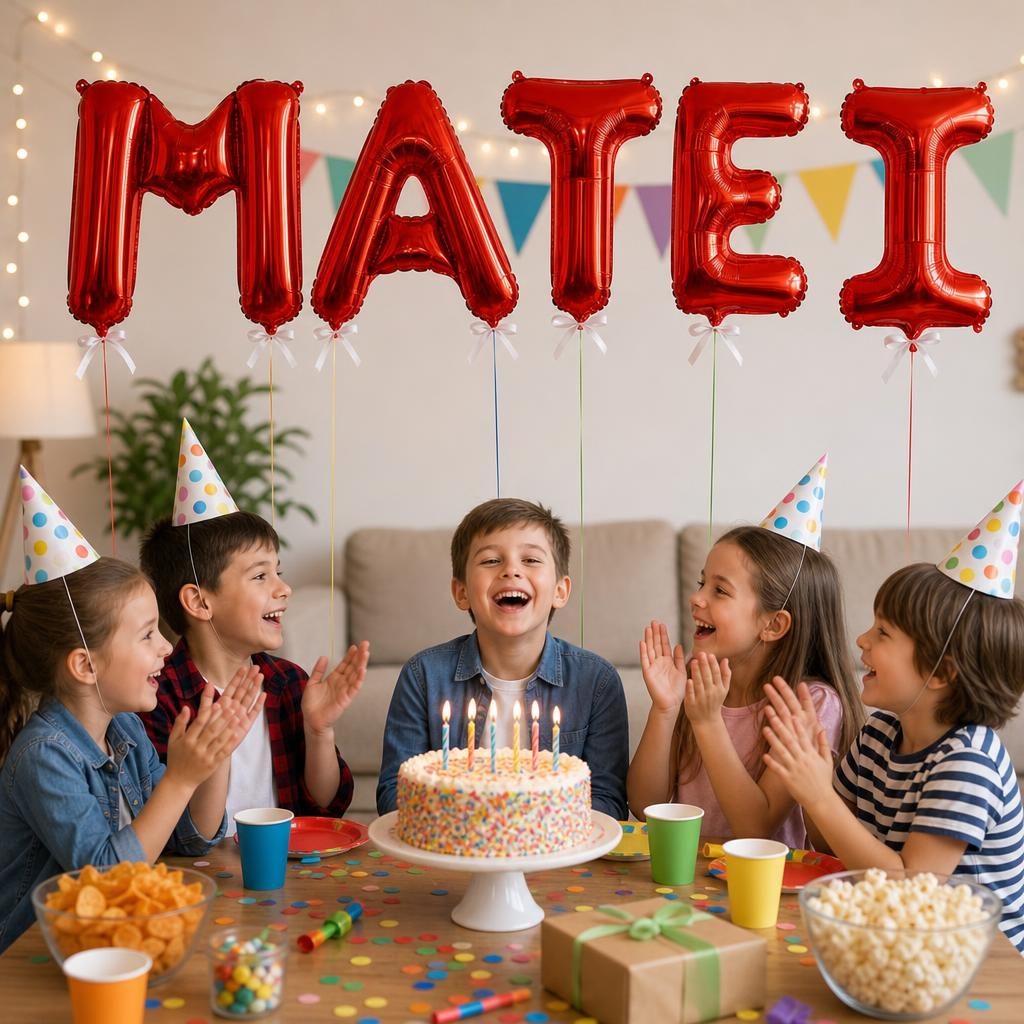 Baloane Folie Metalizate, , Set MATEI, Heliu sau Aer, Pai inclus, 40 cm, Rosu 2
